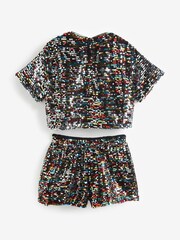 Rainbow Sequin T-Shirt and Shorts Set (3-16yrs) - Image 10 of 11