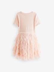 Pink Textured Mesh Frill Dress (3-12yrs) - Image 2 of 7