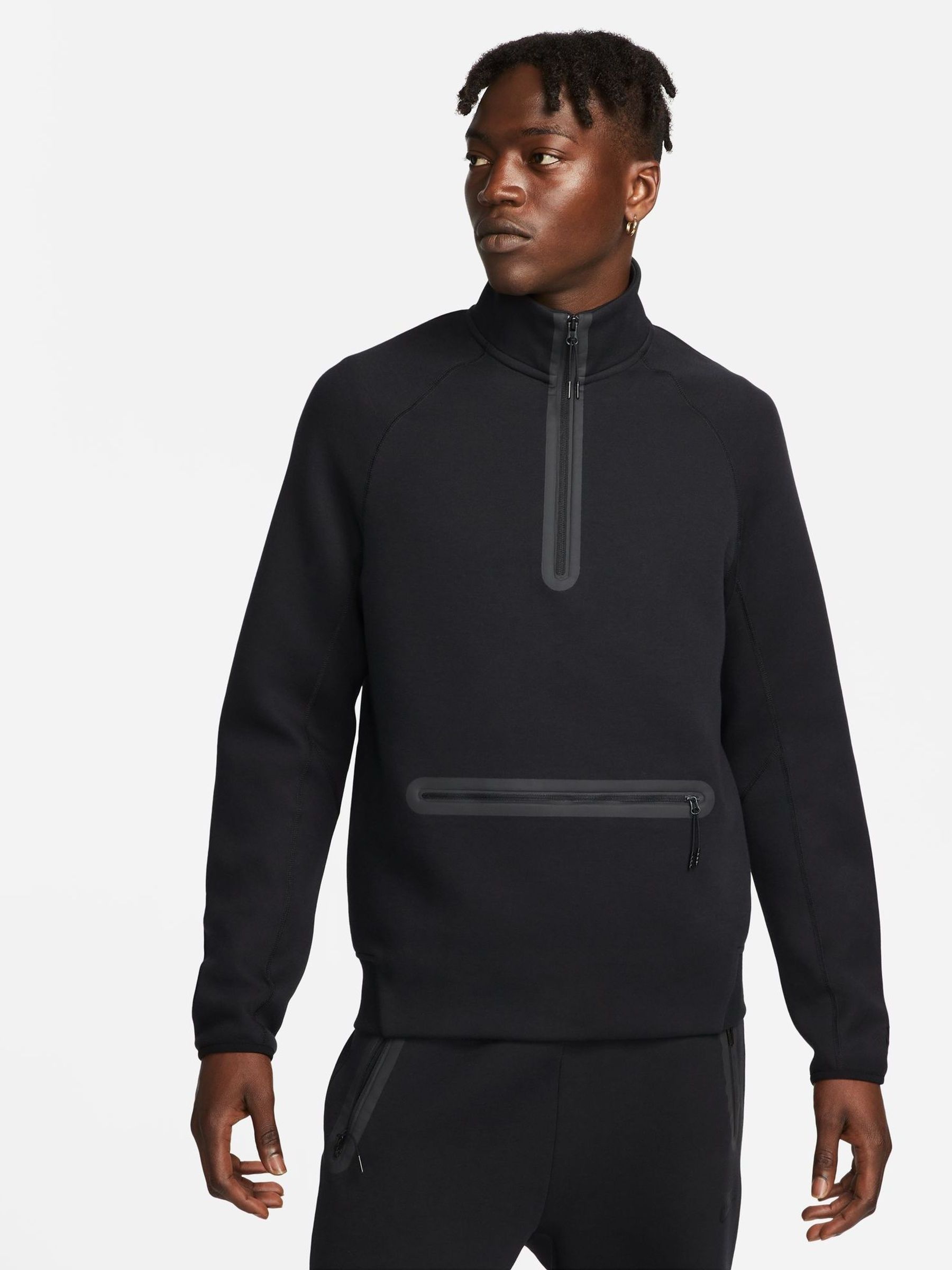 Buy Nike Black Tech Fleece Half Zip Sweatshirt from Next Luxembourg