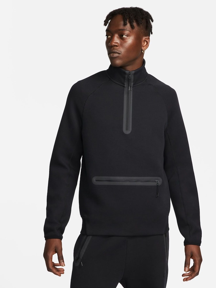 Nike Black Tech Fleece Half Zip Sweatshirt - Image 1 of 19