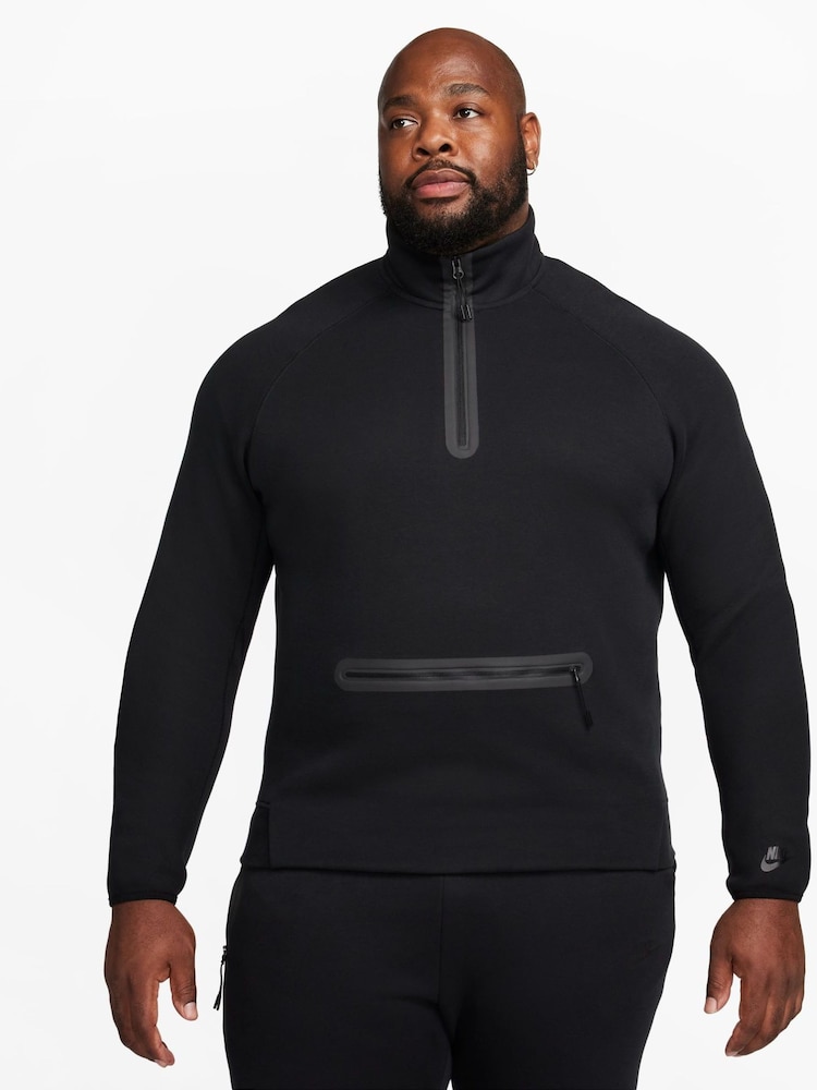 Nike Black Tech Fleece Half Zip Sweatshirt - Image 11 of 19