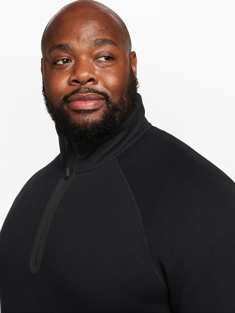Nike Black Tech Fleece Half Zip Sweatshirt - Image 14 of 19