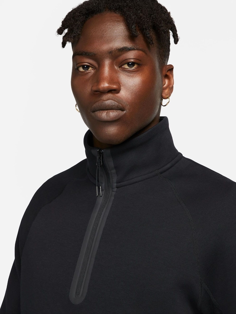 Nike Black Tech Fleece Half Zip Sweatshirt - Image 5 of 19