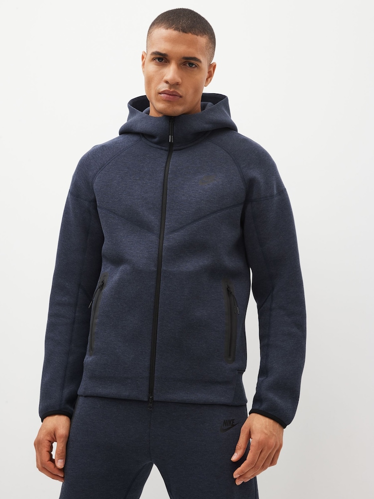Nike Navy Tech Fleece Zip-Up Hoodie - Image 1 of 4