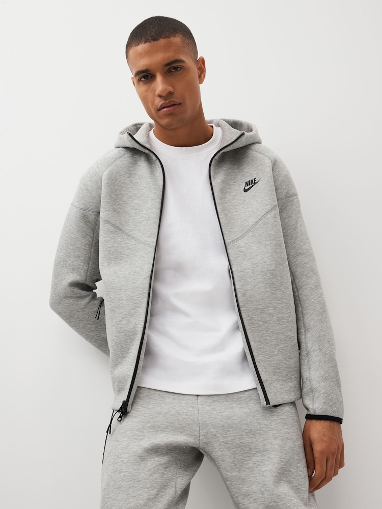 Nike Grey Tech Fleece Zip-Up Hoodie - Image 1 of 5