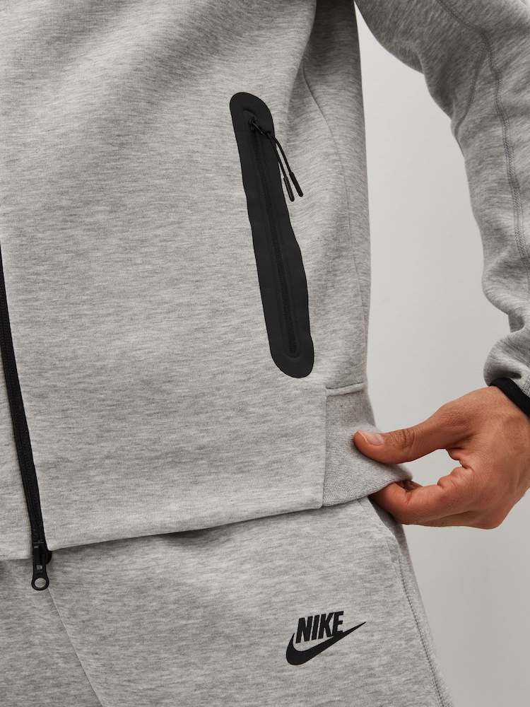 Nike Grey Tech Fleece Zip-Up Hoodie - Image 5 of 5
