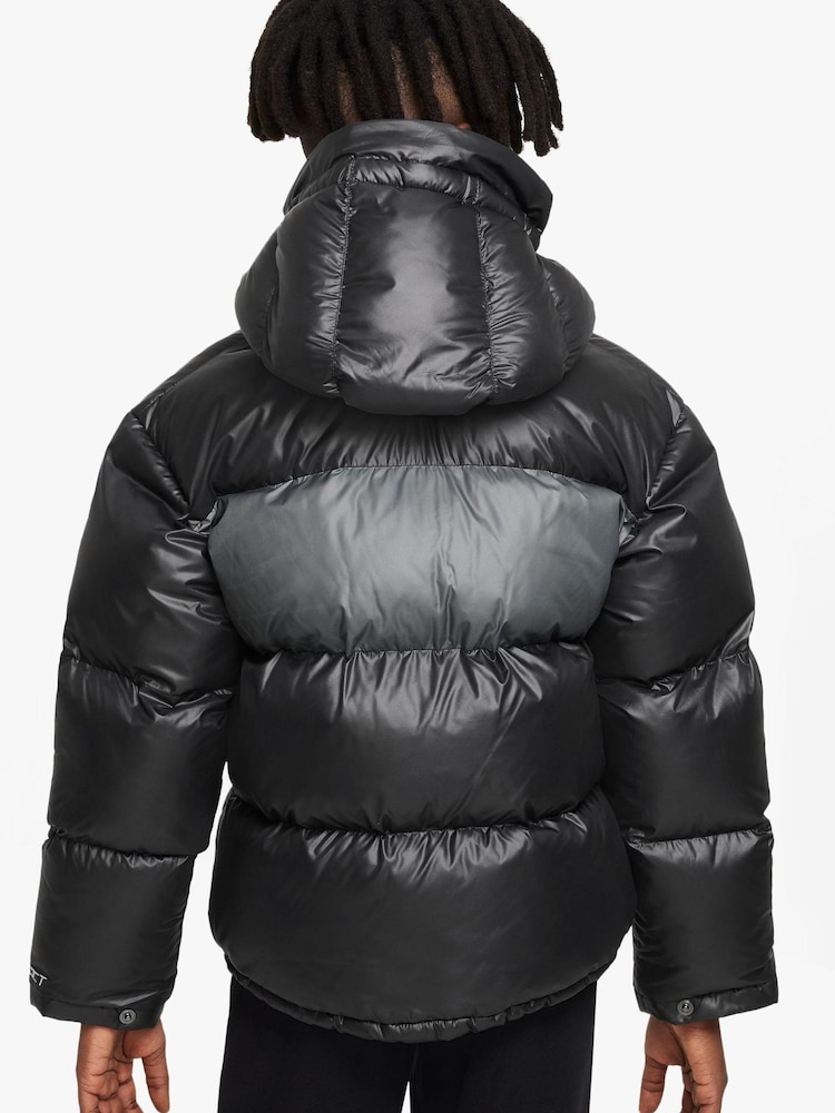 Nike Black/Grey ThermaFIT Water Repellent Padded Hooded Coat - Image 2 of 6