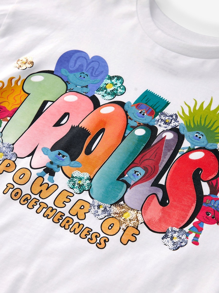 Trolls White License Cuffed Long Sleeve T-Shirt (3-16yrs) - Image 6 of 6