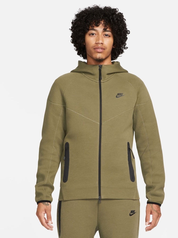 Olijfgroen - Nike Tech Fleece Zip-Up Hoodie - Image 1 of 15