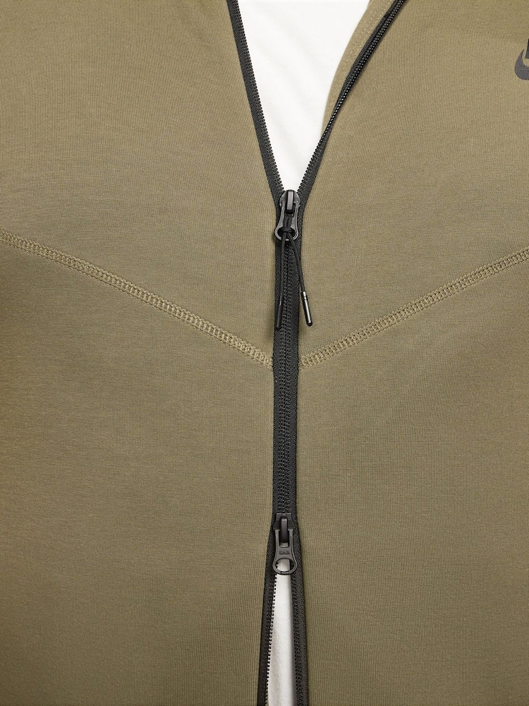 Olijfgroen - Nike Tech Fleece Zip-Up Hoodie - Image 10 of 15