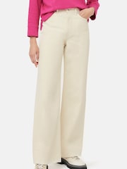 Jigsaw Cream Balfour Long Wide Leg Jeans - Image 1 of 4