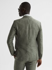 Reiss Sage Riva Slim Fit Double Breasted Wool-Linen Blazer - Image 5 of 9