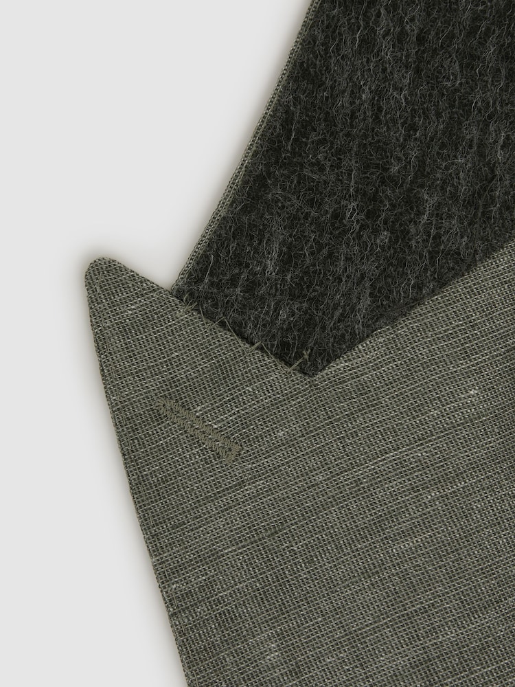 Reiss Sage Riva Slim Fit Double Breasted Wool-Linen Blazer - Image 9 of 9