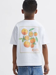 Reiss White Seville Junior Motif Cotton T-Shirt - Image 1 of 7