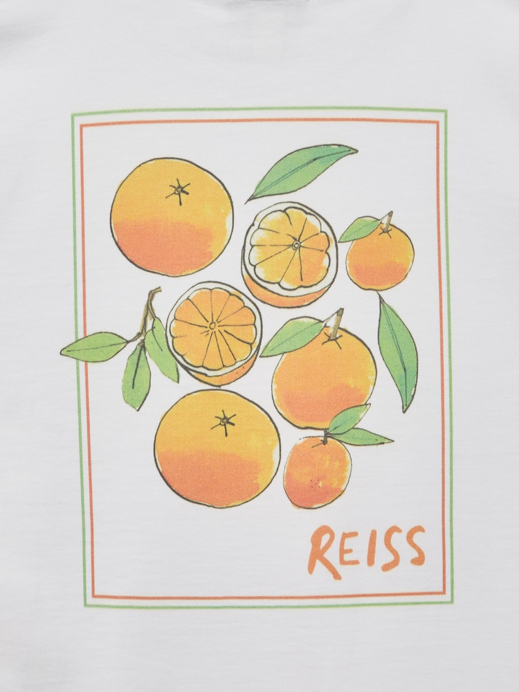 Reiss White Seville Junior Motif Cotton T-Shirt - Image 2 of 7