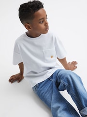 Reiss White Seville Junior Motif Cotton T-Shirt - Image 4 of 7