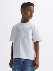Reiss White Seville Junior Motif Cotton T-Shirt - Image 6 of 7