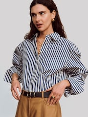 Jigsaw Cotton Poplin Stripe Shirt - Image 1 of 3