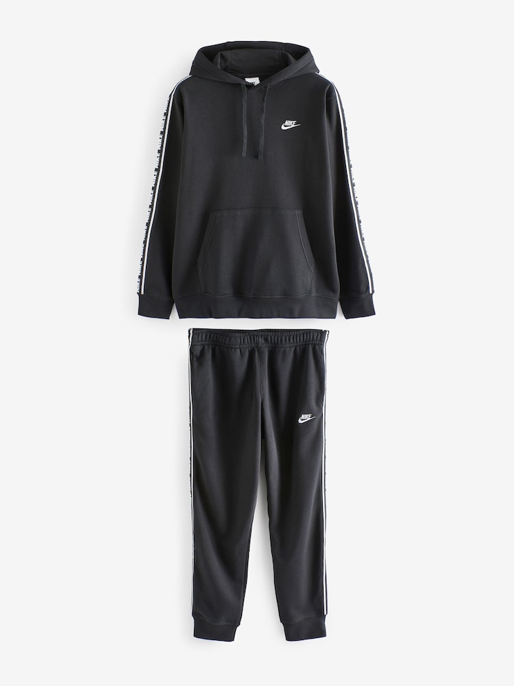 Nike Black Club Fleece Hooded Tracksuit - Image 6 of 9
