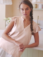 Pink Broderie Frill T-Shirt - Image 2 of 6