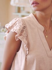 Pink Broderie Frill T-Shirt - Image 4 of 6