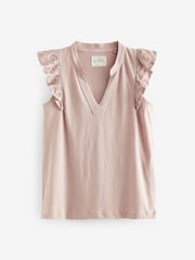 Pink Broderie Frill T-Shirt - Image 5 of 6