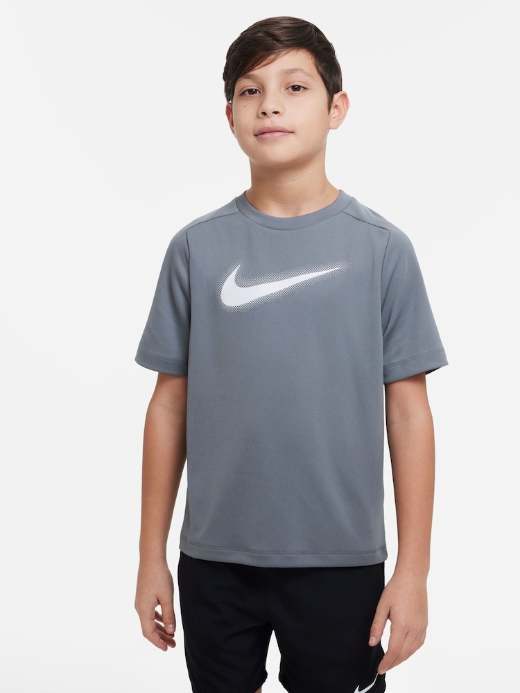 Nike Grey Dri-FIT Multi Graphic Training T-Shirt - Image 1 of 4 Nike Grey Dri-FIT Multi Graphic Training T-Shirt - Image 1 of 4