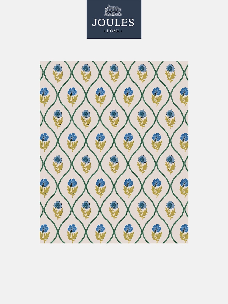 Joules Gold Trellis Floral Wallpaper Sample - Image 2 of 3 Joules Gold Trellis Floral Wallpaper Sample - Image 2 of 3