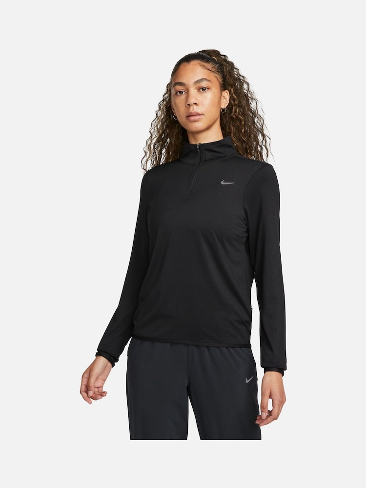 Nike Black Dri-FIT Swift Element UV Half Zip Running Top - Image 1 of 5 Nike Black Dri-FIT Swift Element UV Half Zip Running Top - Image 1 of 5