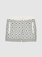 Reiss Sage Teaser Senior Abstract Printed Drawstring Shorts - Image 2 of 6