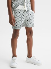 شورت مطبوع شكل تجريدي برباط شد Teaser من Reiss - صورة 5 من 6