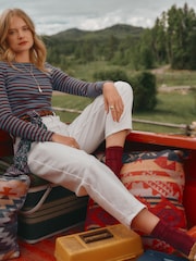 Ecru - Joules Relaxed Fit -korkeavyötäröiset farkut - Kuva 2 / 9