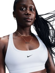Nike White Swoosh Light-Support Sports Bra - Image 2 of 7