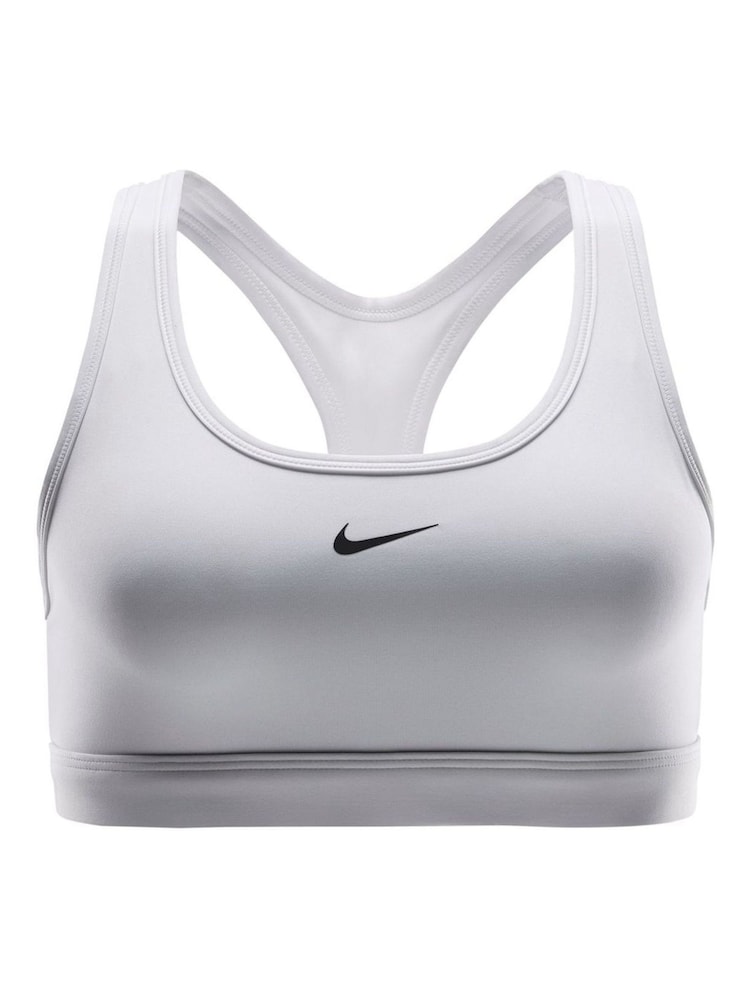 Nike White Swoosh Light-Support Sports Bra - Image 7 of 7