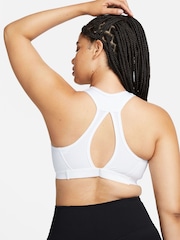 Nike White Swoosh High Support Non-Padded Adjustable Sports Bra - Image 2 of 9