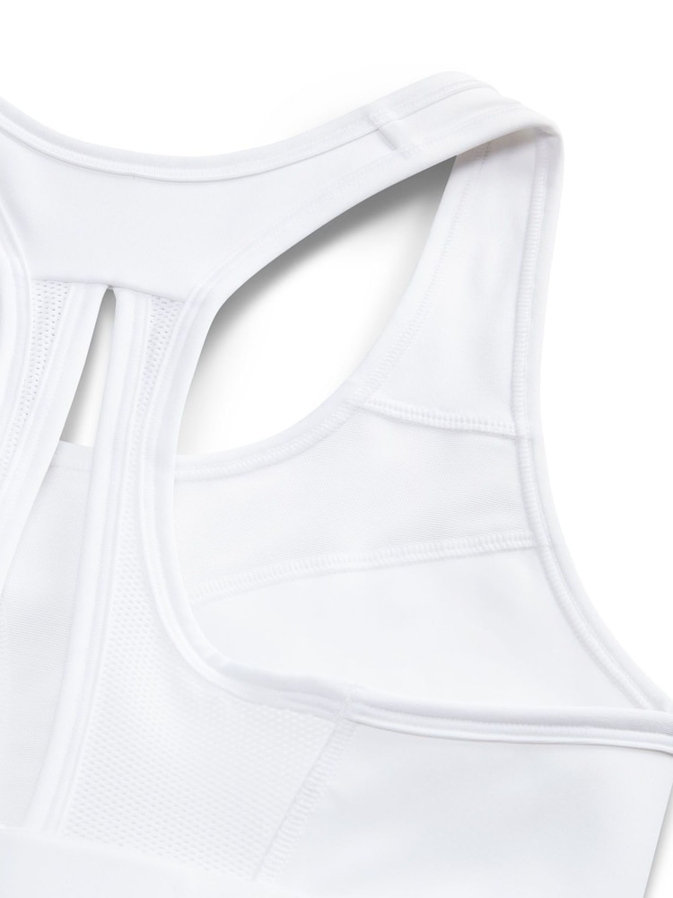 Nike White Swoosh High Support Non-Padded Adjustable Sports Bra - Image 9 of 9