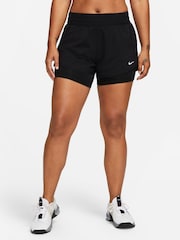Nike Black Dri-FIT One Mid Rise 3" 2-in-1 Shorts - Image 1 of 8