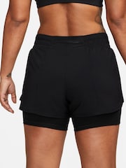 Nike Black Dri-FIT One Mid Rise 3" 2-in-1 Shorts - Image 2 of 8