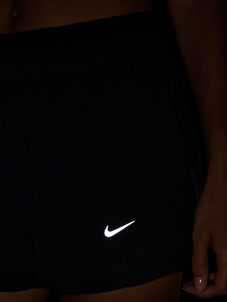 Nike Black Dri-FIT One Mid Rise 3" 2-in-1 Shorts - Image 8 of 8