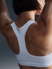Nike White Swoosh Medium Support Padded Sports Bra - Image 4 of 5