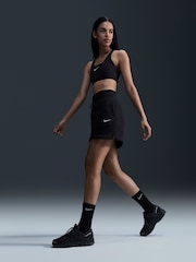 Nike Black Medium Swoosh Support Padded Sports Bra - Image 1 of 8