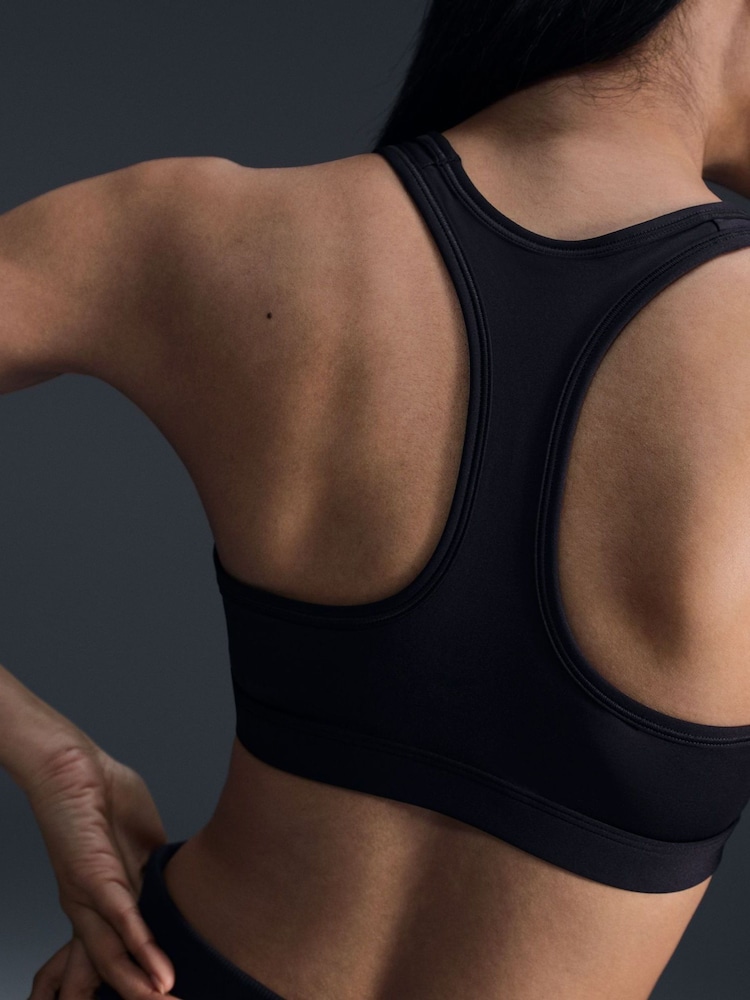 Zwart - Nike Medium Swoosh Support Padded Sports Bra - Image 6 of 8