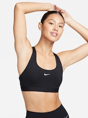 Nike Black Swoosh Light-Support Sports Bra - Image 3 of 7