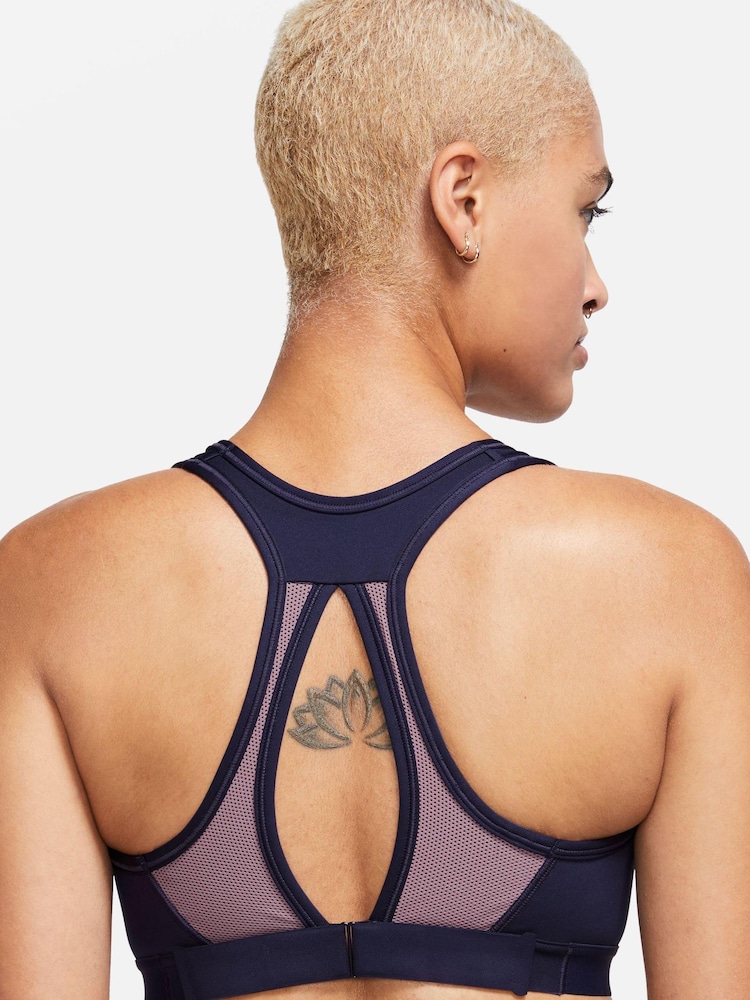 Nike Purple Swoosh High Support Sports Bra - Image 2 of 3