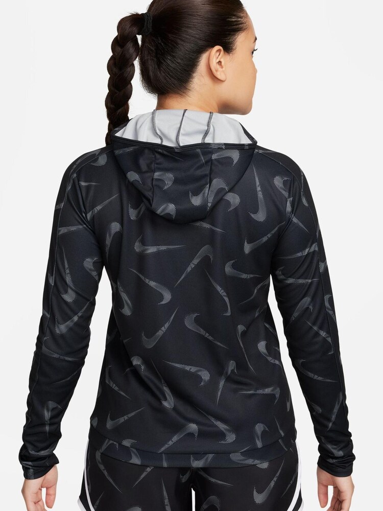 Nike Black Swoosh Print Pacer Hooded Jacket - Image 2 of 7