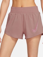 Nike Pink Dri-FIT One Swoosh Mid Rise Running Shorts - Image 1 of 4