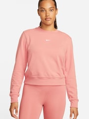 Nike Pink Dri-FIT One Long-Sleeved Crew-Neck Top - Image 1 of 4