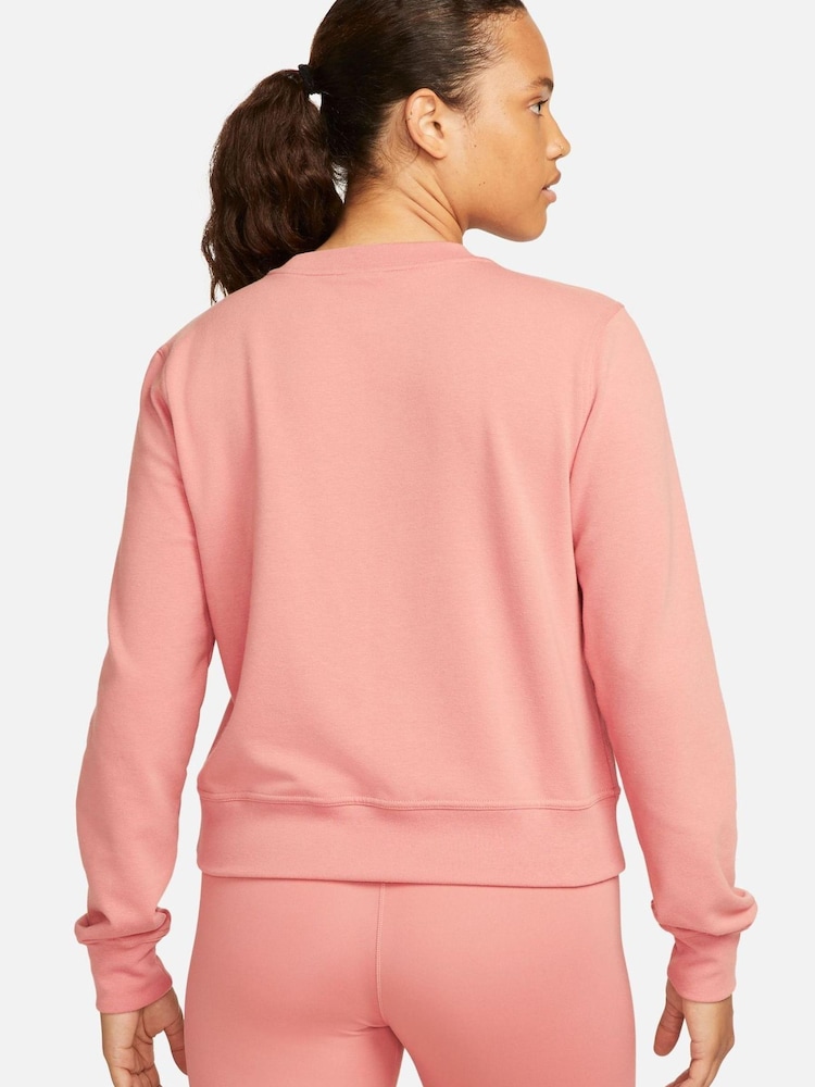 Nike Pink Dri-FIT One Long-Sleeved Crew-Neck Top - Image 2 of 4