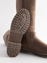 Brown Forever Comfort® Buckle Detail Knee High Boots - Image 9 of 9