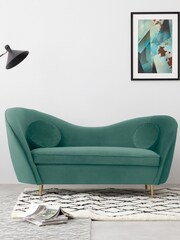 MADE.COM Modern Velvet Kingfisher Blue Kooper 2 Seater Sofa - Image 2 of 5